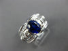 WIDE 3.27CT DIAMOND & SAPPHIRE 18KT WHITE GOLD OVAL & BAGUETTE ENGAGEMENT RING