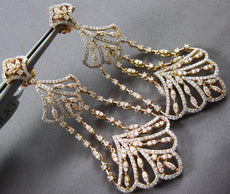 EXTRA LARGE 5.28CT DIAMOND 14KT ROSE GOLD MULTI LEAF CHANDELIER HANGING EARRINGS