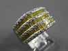 2.44CT WHITE & FANCY YELLOW DIAMOND 18KT WHITE GOLD MULTI ROW ANNIVERSARY RING