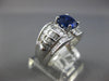 WIDE 3.27CT DIAMOND & SAPPHIRE 18KT WHITE GOLD OVAL & BAGUETTE ENGAGEMENT RING