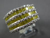 2.44CT WHITE & FANCY YELLOW DIAMOND 18KT WHITE GOLD MULTI ROW ANNIVERSARY RING