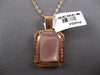 LARGE .54CT DIAMOND & AAA MOTHER OF PEARL 14K ROSE GOLD 3D SOLID OCTAGON PENDANT