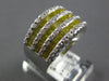 2.44CT WHITE & FANCY YELLOW DIAMOND 18KT WHITE GOLD MULTI ROW ANNIVERSARY RING