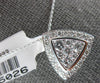 LARGE 1.26CT DIAMOND 14KT WHITE GOLD TRIANGULAR TRILLION PAVE FILIGREE PENDANT