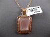 LARGE .54CT DIAMOND & AAA MOTHER OF PEARL 14K ROSE GOLD 3D SOLID OCTAGON PENDANT