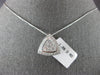 LARGE 1.26CT DIAMOND 14KT WHITE GOLD TRIANGULAR TRILLION PAVE FILIGREE PENDANT