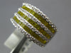 2.44CT WHITE & FANCY YELLOW DIAMOND 18KT WHITE GOLD MULTI ROW ANNIVERSARY RING