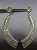 LARGE 2.82CT DIAMOND 18KT WHITE GOLD CLASSIC SQUARE SEMI MOON HANGING EARRINGS