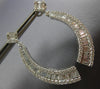 LARGE 2.82CT DIAMOND 18KT WHITE GOLD CLASSIC SQUARE SEMI MOON HANGING EARRINGS