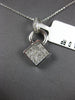.81CT DIAMOND 14KT WHITE GOLD ROUND & PRINCESS INVISIBLE SQUARE FLOATING PENDANT
