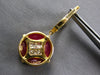 LARGE 7.27CT DIAMOND & AAA RUBY 14KT YELLOW GOLD FLOWER MARQUISE HANGING EARRING