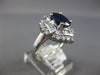 LARGE 2.82CT DIAMOND & AAA SAPPHIRE 18KT WHITE GOLD OVAL FLOWER ENGAGEMENT RING