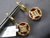 LARGE 7.27CT DIAMOND & AAA RUBY 14KT YELLOW GOLD FLOWER MARQUISE HANGING EARRING