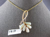 ESTATE 3.82CT DIAMOND & AAA OPAL 14KT YELLOW GOLD 3D CLASSIC FLOWER BROOCH PIN