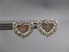 1.0CT DIAMOND 18KT WHITE GOLD 3D ROUND & BAGUETTE HEART SHAPE LOVE STUD EARRINGS