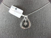 .52CT DIAMOND 18KT WHITE GOLD ROUND & BAGUETTE FLOWER TEAR DROP FLOATING PENDANT
