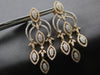 LARGE 4.79CT DIAMOND 14KT ROSE GOLD FLOWER MULTI LEAF CHANDELIER HANGING EARRING