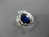 LARGE 2.82CT DIAMOND & AAA SAPPHIRE 18KT WHITE GOLD OVAL FLOWER ENGAGEMENT RING