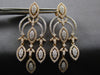 LARGE 4.79CT DIAMOND 14KT ROSE GOLD FLOWER MULTI LEAF CHANDELIER HANGING EARRING