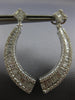 LARGE 2.82CT DIAMOND 18KT WHITE GOLD CLASSIC SQUARE SEMI MOON HANGING EARRINGS