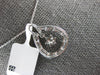 .52CT DIAMOND 18KT WHITE GOLD ROUND & BAGUETTE FLOWER TEAR DROP FLOATING PENDANT