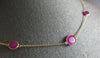 ESTATE LARGE & LONG 27.85CT RUBY 14KT YELLOW GOLD OVAL BY THE YARD LOVE NECKLACE