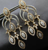 LARGE 4.79CT DIAMOND 14KT ROSE GOLD FLOWER MULTI LEAF CHANDELIER HANGING EARRING