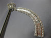 LARGE 2.82CT DIAMOND 18KT WHITE GOLD CLASSIC SQUARE SEMI MOON HANGING EARRINGS