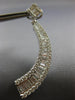 LARGE 2.82CT DIAMOND 18KT WHITE GOLD CLASSIC SQUARE SEMI MOON HANGING EARRINGS