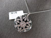 EXTRA LARGE 1.08CT DIAMOND & AAA ONYX 14K WHITE GOLD SQUARE MULTI FLOWER PENDANT