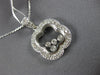 ESTATE .53CT DIAMOND 18K WHITE GOLD 4 LEAF CLOVER FLOWER SQUARE FLOATING PENDANT