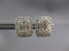 LARGE 1.97CT DIAMOND 18KT WHITE GOLD 3D ROUND & BAGUETTE INVISIBLE STUD EARRINGS