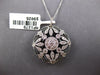 EXTRA LARGE 1.08CT DIAMOND & AAA ONYX 14K WHITE GOLD SQUARE MULTI FLOWER PENDANT
