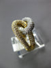 ESTATE WIDE 1.18CT DIAMOND 18K WHITE & YELLOW GOLD 3D CLASSIC LOVE KNOT FUN RING