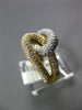 ESTATE WIDE 1.18CT DIAMOND 18K WHITE & YELLOW GOLD 3D CLASSIC LOVE KNOT FUN RING