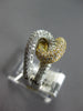 ESTATE WIDE 1.18CT DIAMOND 18K WHITE & YELLOW GOLD 3D CLASSIC LOVE KNOT FUN RING