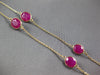 ESTATE LARGE & LONG 27.85CT RUBY 14KT YELLOW GOLD OVAL BY THE YARD LOVE NECKLACE