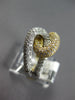 ESTATE WIDE 1.18CT DIAMOND 18K WHITE & YELLOW GOLD 3D CLASSIC LOVE KNOT FUN RING