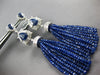 LARGE 132.72CT DIAMOND & AAA SAPPHIRE 14K WHITE GOLD CHANDELIER HANGING EARRINGS