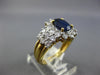 2.9CT DIAMOND & AAA SAPPHIRE 18K YELLOW GOLD OVAL & ROUND FLOWER ENGAGEMENT RING