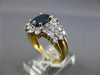 2.9CT DIAMOND & AAA SAPPHIRE 18K YELLOW GOLD OVAL & ROUND FLOWER ENGAGEMENT RING