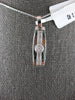 ESTATE .09CT DIAMOND 18KT WHITE GOLD 3D CLASSIC FLOWER BAR FUN FLOATING PENDANT