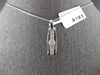 ESTATE .09CT DIAMOND 18KT WHITE GOLD 3D CLASSIC FLOWER BAR FUN FLOATING PENDANT