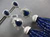 LARGE 132.72CT DIAMOND & AAA SAPPHIRE 14K WHITE GOLD CHANDELIER HANGING EARRINGS