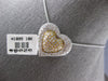 LARGE 2.02CT DIAMOND 18KT 2 TONE GOLD 3D DOUBLE HEART SLIDER FLOATING PENDANT