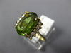 ESTATE LARGE 3.36CT DIAMOND & AAA PERIDOT 18KT YELLOW GOLD OVAL & ROUND FUN RING