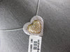 LARGE 2.02CT DIAMOND 18KT 2 TONE GOLD 3D DOUBLE HEART SLIDER FLOATING PENDANT