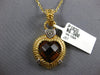 10.0CT AAA CITRINE 14KT YELLOW GOLD HEART SHAPE FILIGREE FLOATING LOVE PENDANT