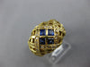 .79CT DIAMOND & AAA SAPPHIRE 18KT YELLOW GOLD ROUND & PRINCESS CRISS CROSS RING