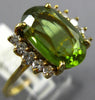 ESTATE LARGE 3.36CT DIAMOND & AAA PERIDOT 18KT YELLOW GOLD OVAL & ROUND FUN RING